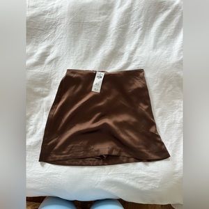 Satin Abercrombie Skirt/ Skort, color brown NWT